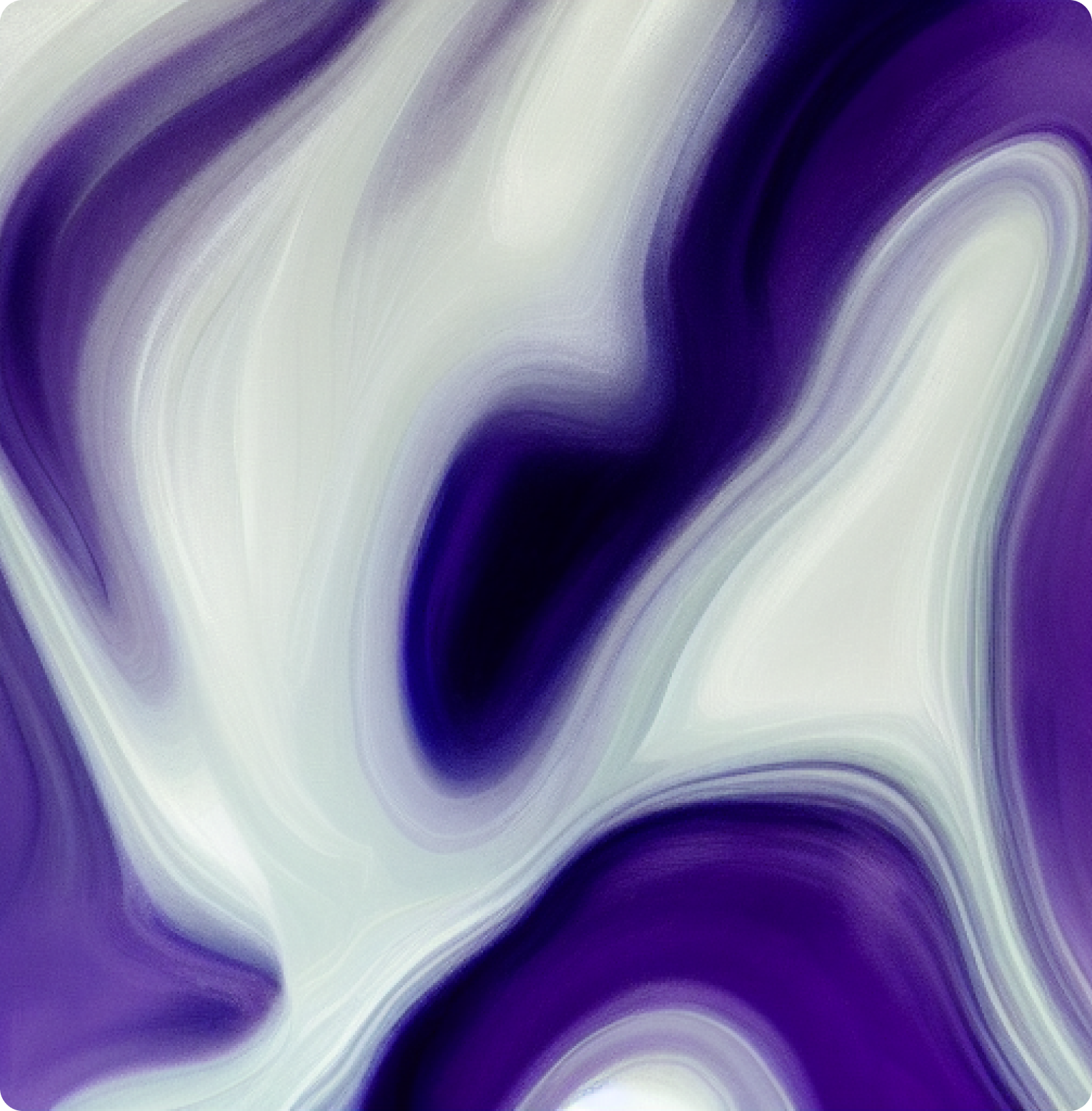 An abstract image of a fluid mixing with purple and white tones.